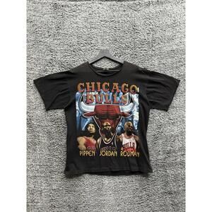 1996 Chicago Bulls Rap Bootleg Shirt Single Stitch Jordan Rodman Pippen